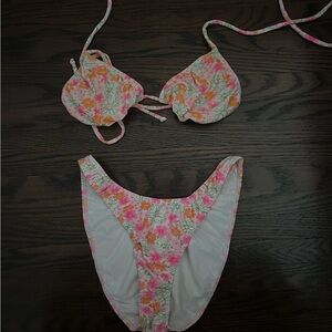 Mirror Palais Floral Bikini - Pink and Orange